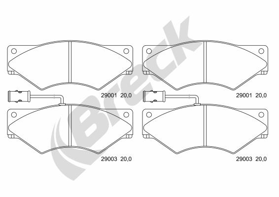Placute frana BRECK 29001 00 902 10